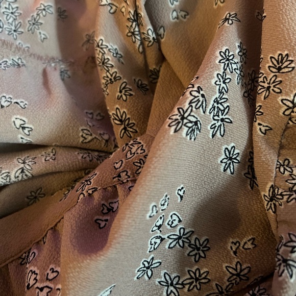 Hippie style flower pattern brown long sleeve shirt - Picture 6 of 7